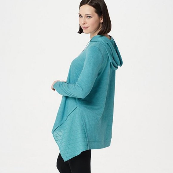 LOGO Pullover Hoodie with Side Godets 1545 - Picture 2 of 3